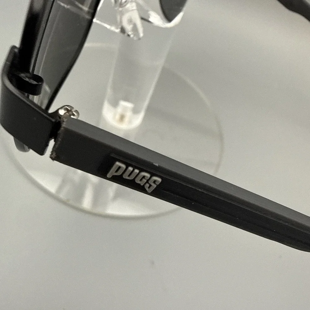 THREE PAIRS OF AUTHENTIC BLACK PUGS MEN'S SUNGLASSES WRAPS &  AVIATORS
